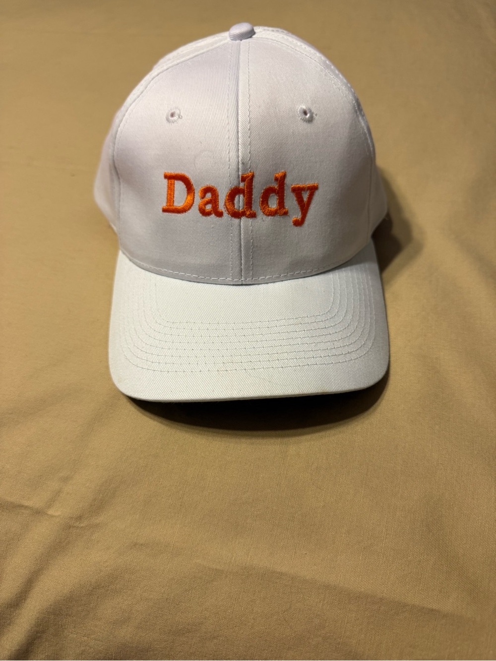 Tennessee Vols Baseball “Daddy” Embroidered White Cap with Orange Lettering